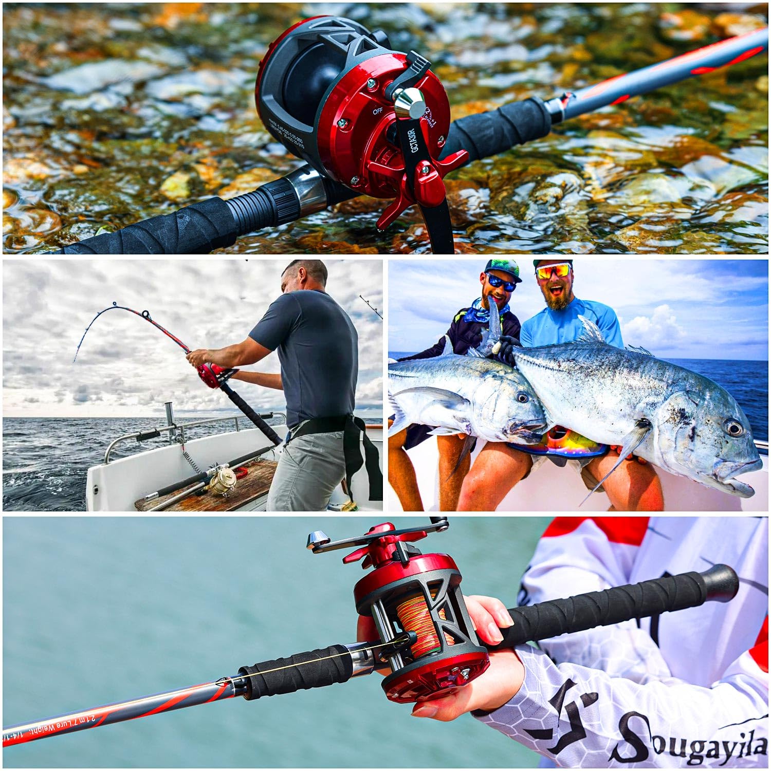 Angler with Sougayilang 7ft Red Spinning Rod