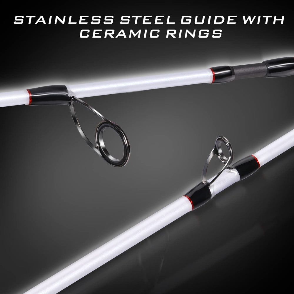 Sougayilang stainless-steel guides with oxide rings reduce friction for smoother casts.