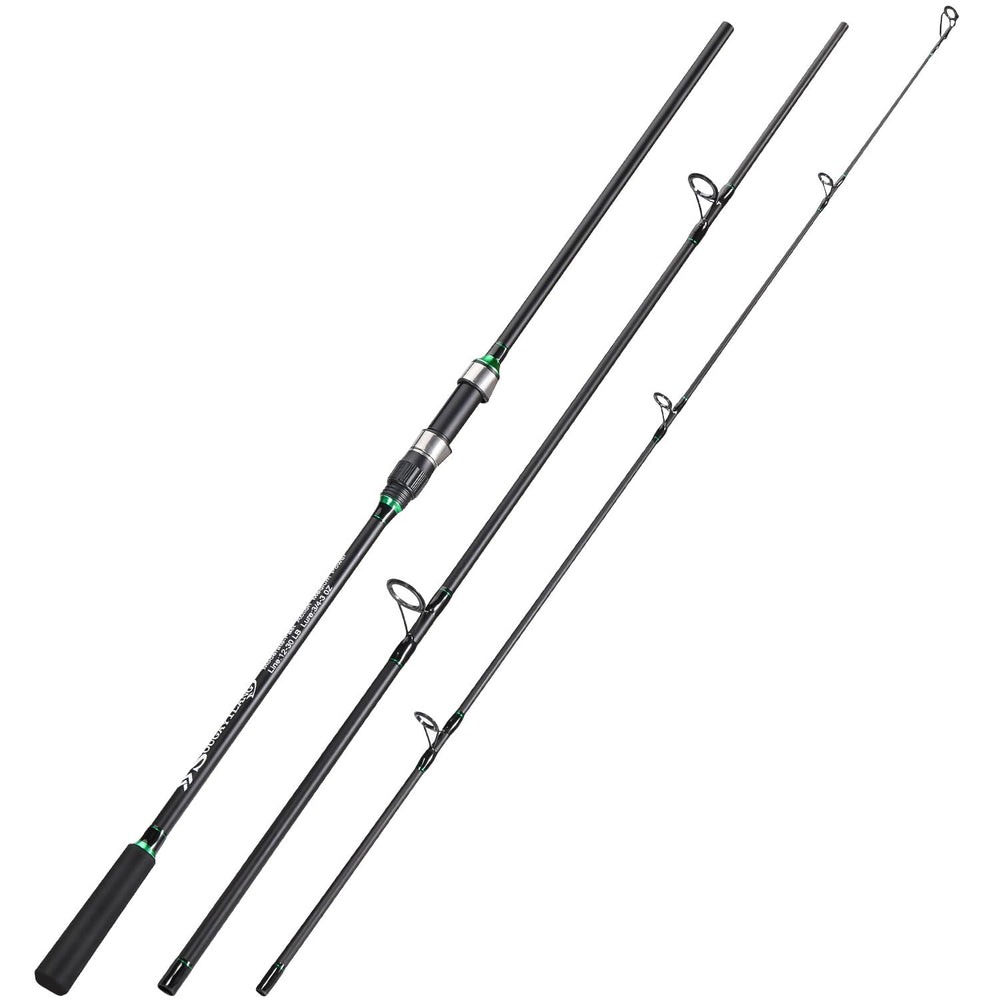 Extended 3-piece design of IM8 carbon surf rod