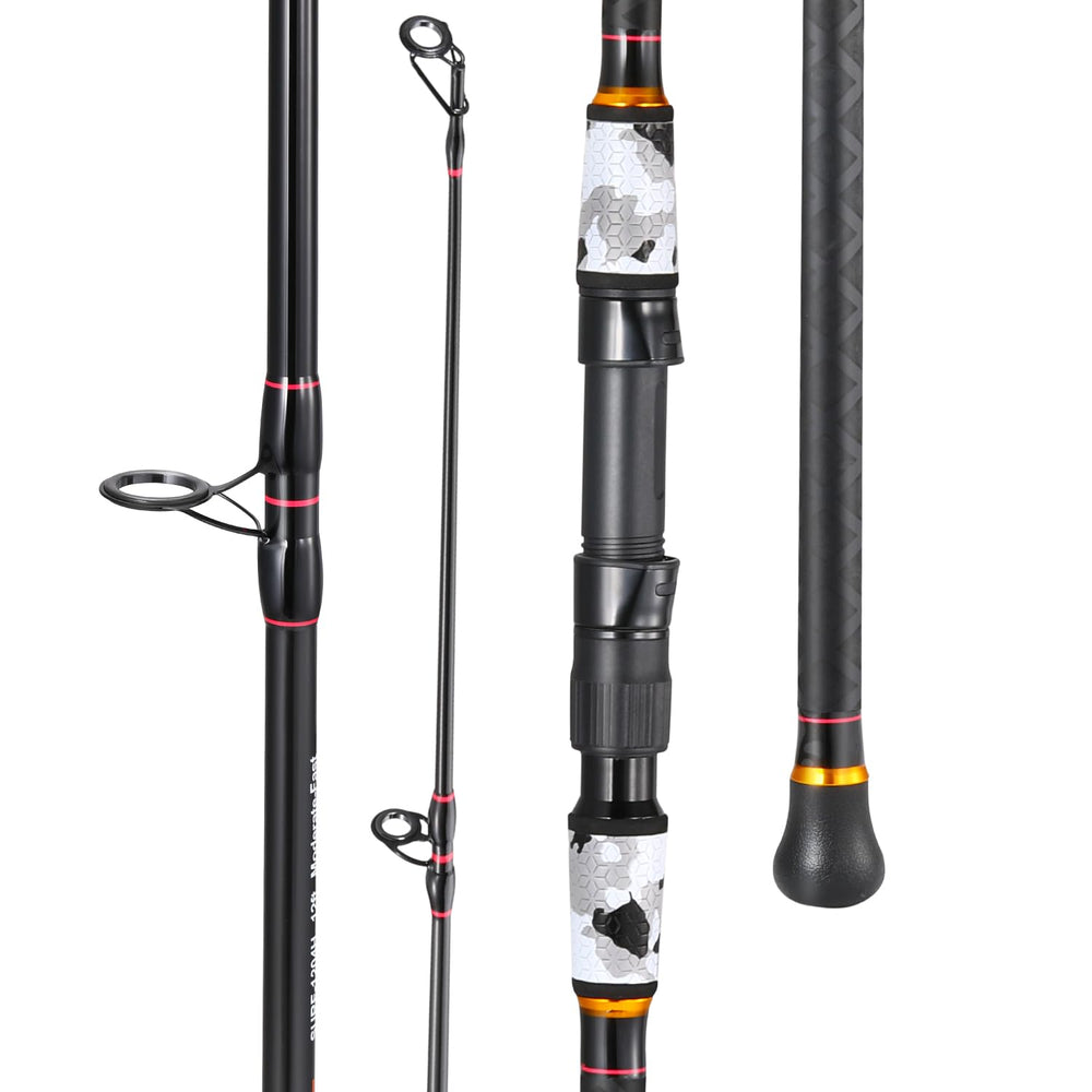Sougayilang surf-rod portable four-piece design enables easy travel setup.