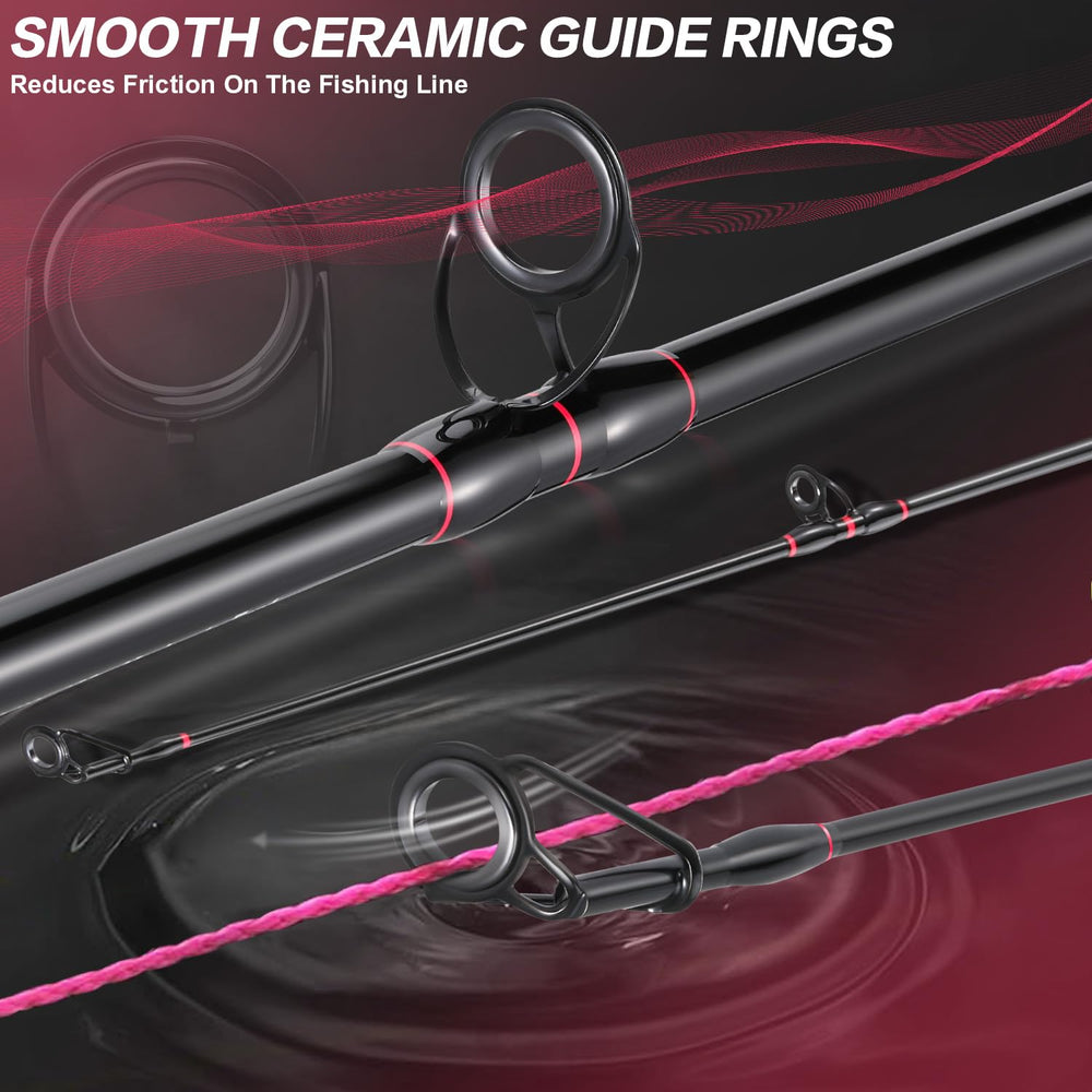 Sougayilang stainless-steel guides with ceramic inserts reduce friction and improve casts.