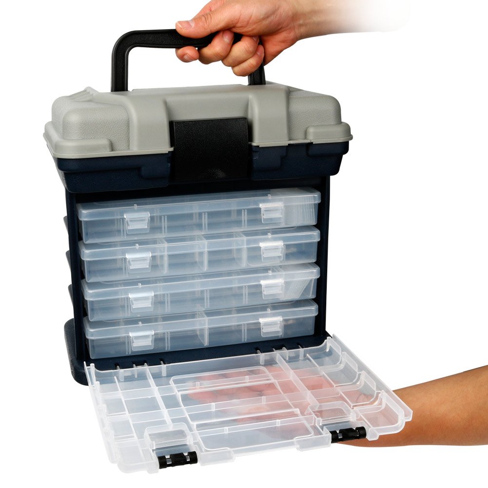 Sougayilang tackle box interior reveals four small boxes for varied gear