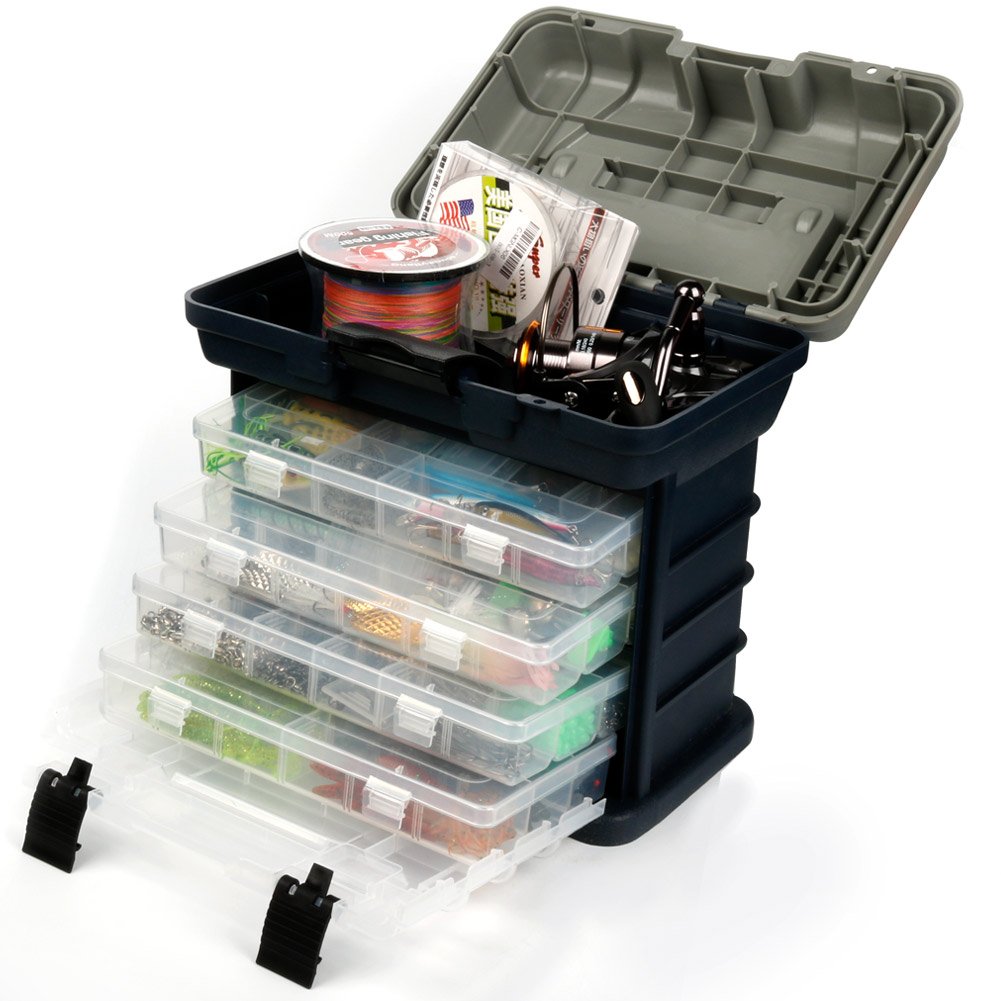Sougayilang outdoor tackle box on boat demonstrating portability and saltwater resilience