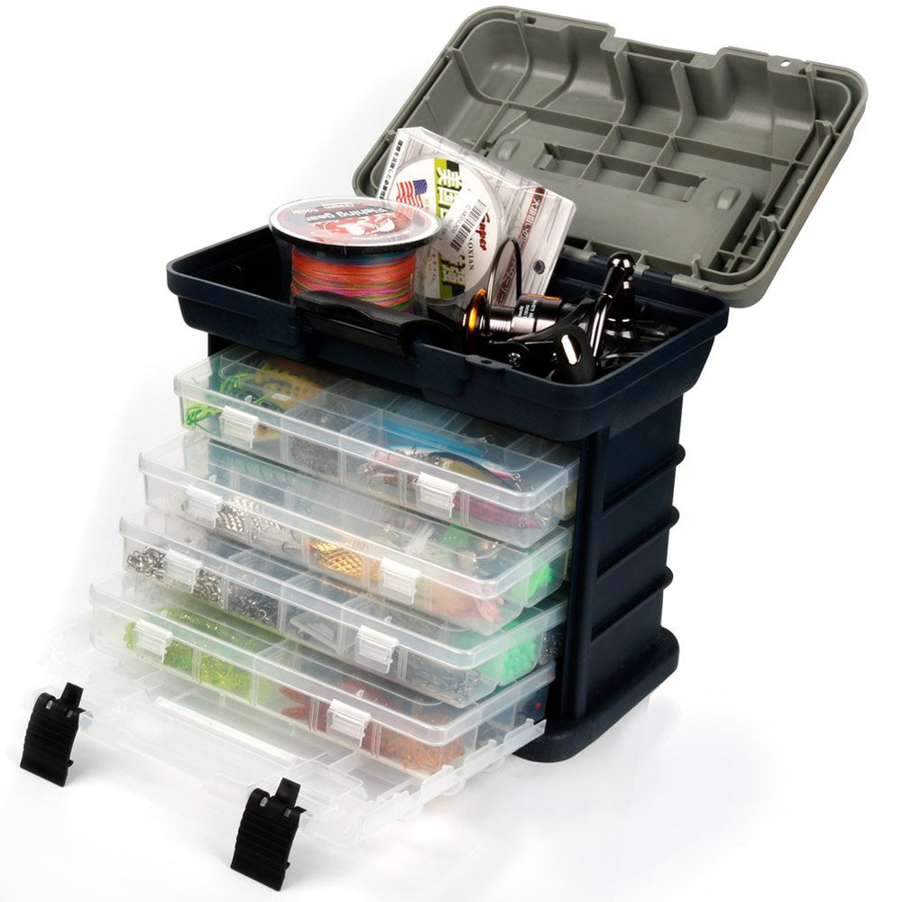Sougayilang outdoor tackle box on boat demonstrating portability and saltwater resilience