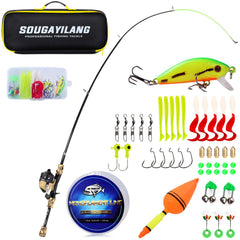 Sougayilang telescopic-59inch-rod highlights lightweight portability for youth anglers.