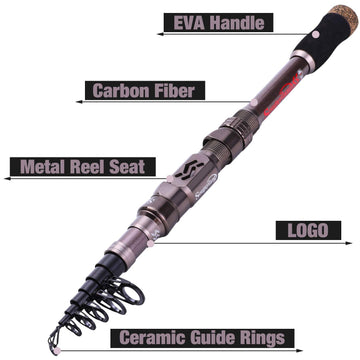 Sougayilang telescopic rod 7-9ft extended for inshore and larger fish