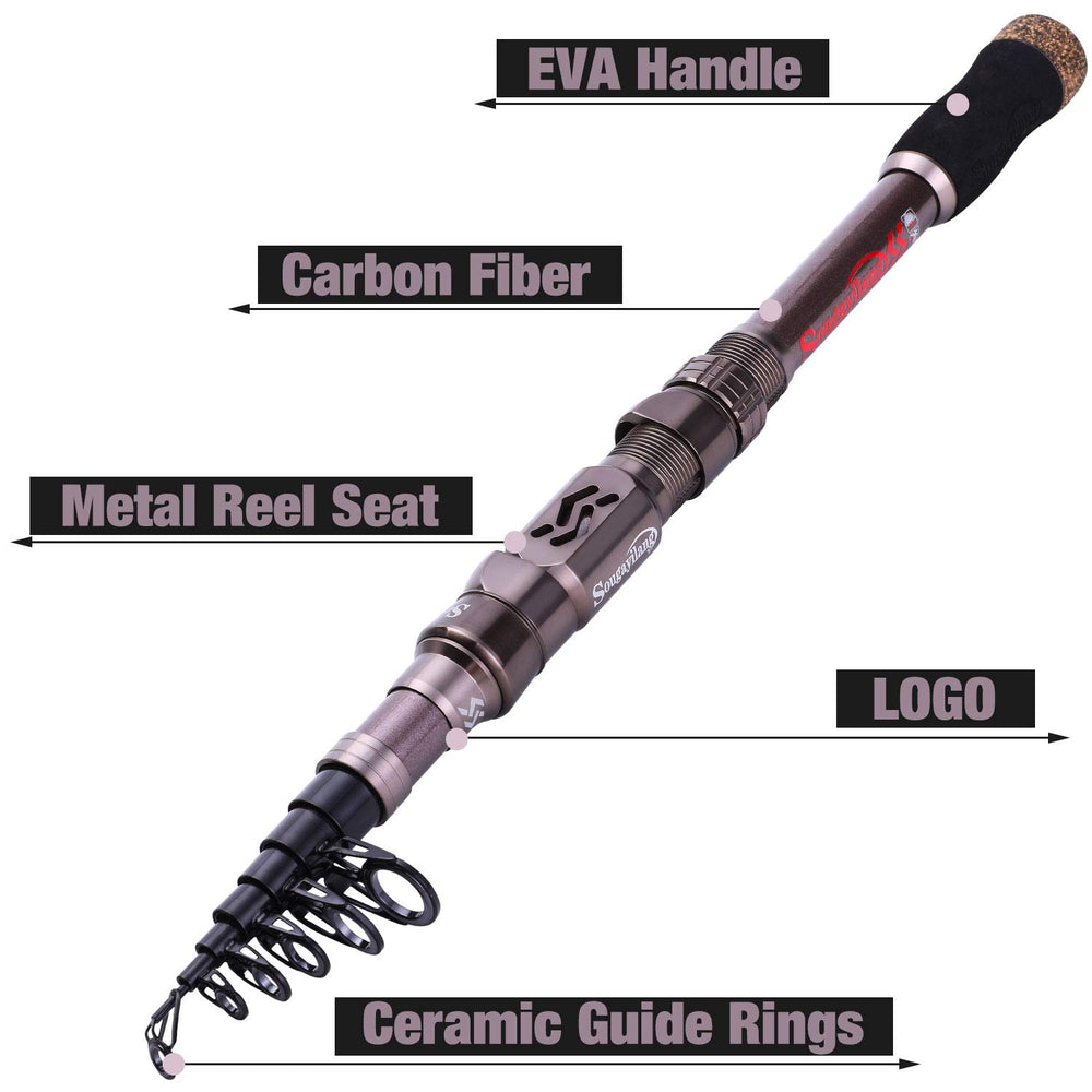 Sougayilang telescopic rod 7-9ft extended for inshore and larger fish