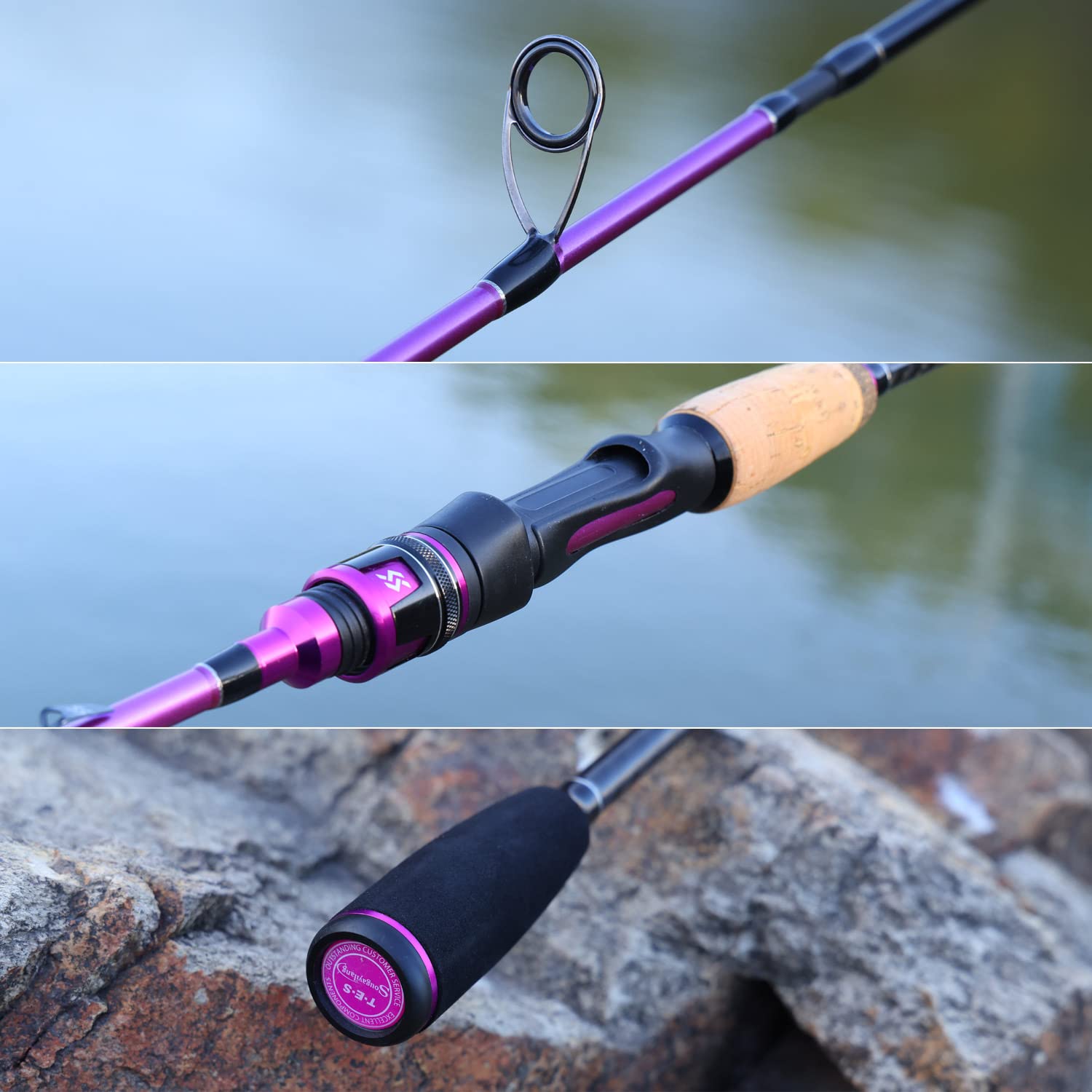 Sougayilang 5.9ft spinning rod compact for backpack travel.