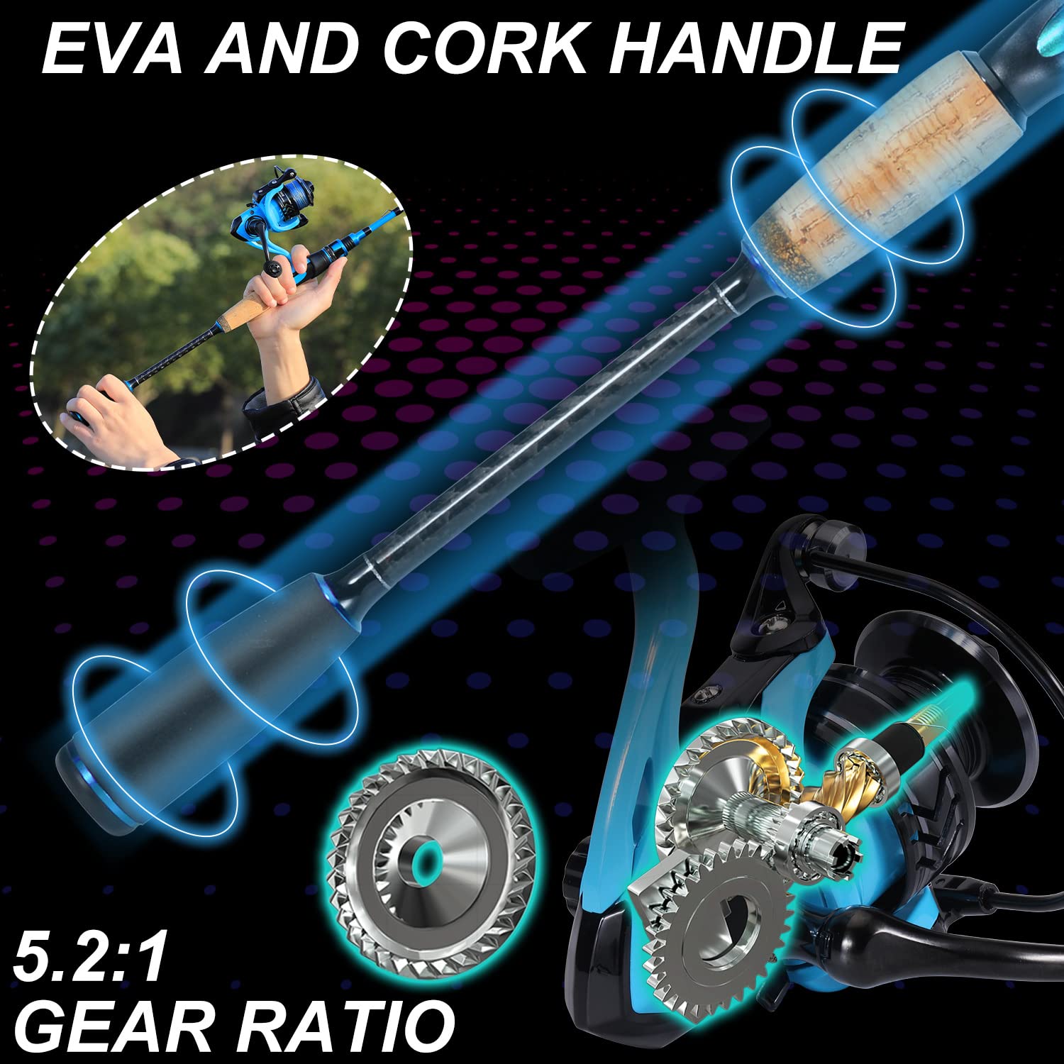 Sougayilang two-piece travel spinning rod enables easy packing and transport