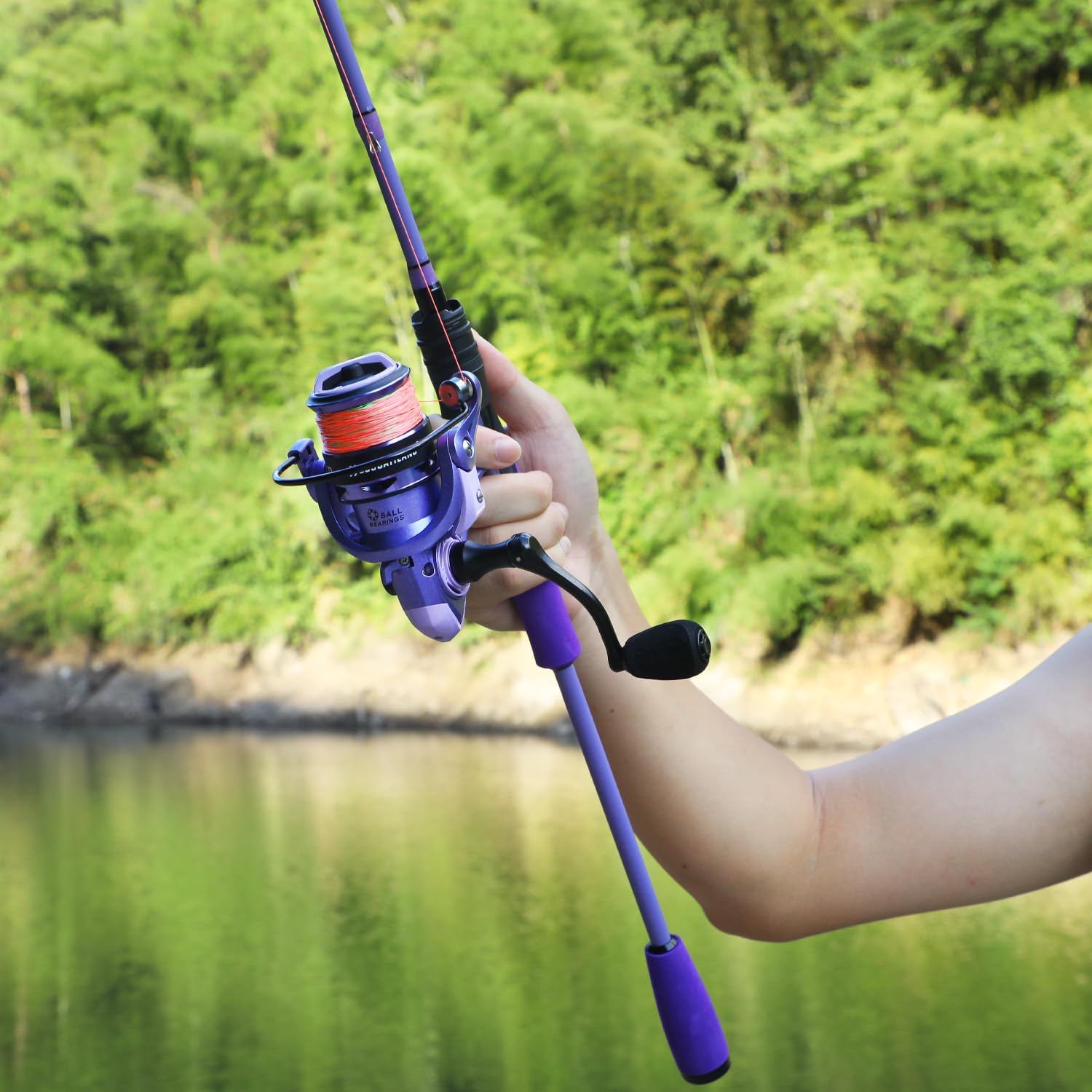 Sougayilang Voidflare in-use shot casting lightweight jig under branches with precision.