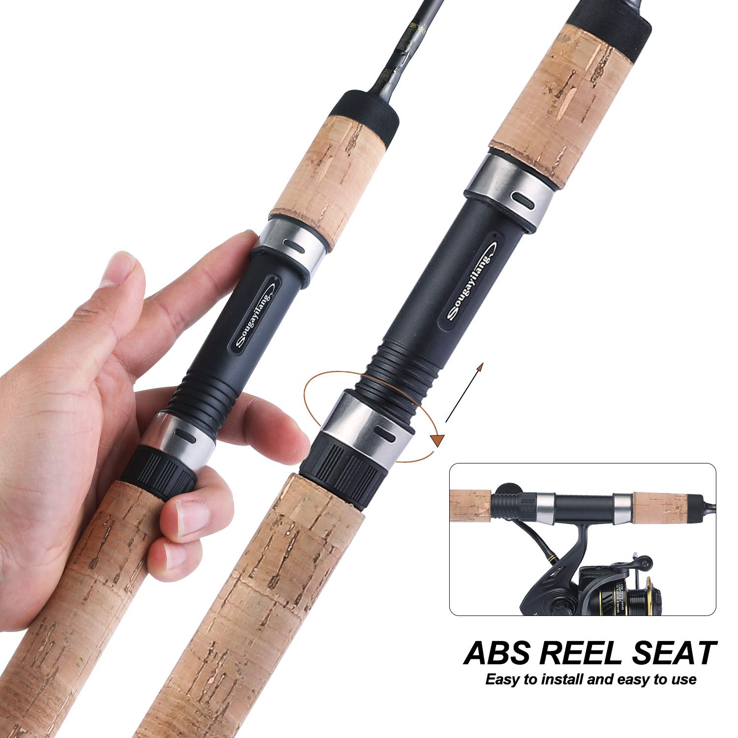 Guides with corrosion-resistant inserts on Sougayilang trout rod