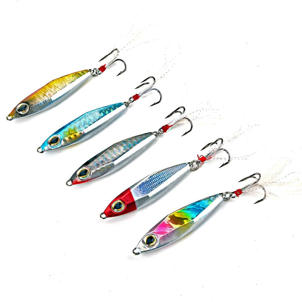 Green reflective jigging spoon with eye and hook