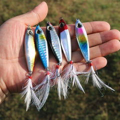 Gold-toned micro jig lure for saltwater fishing