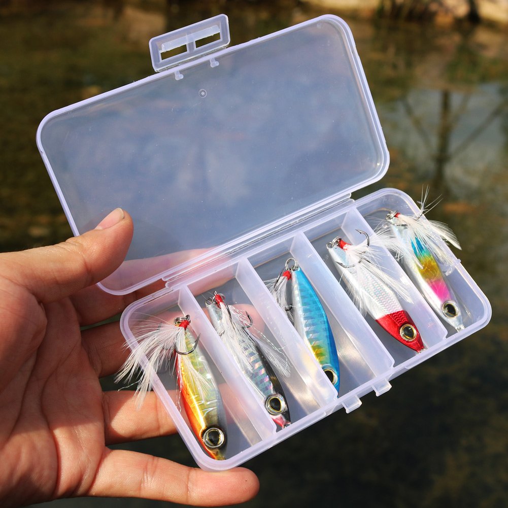Purple and blue holographic lure in a pack
