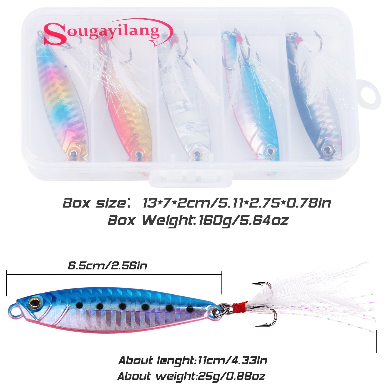Sougayilang micro jig 25g 5pcs box display