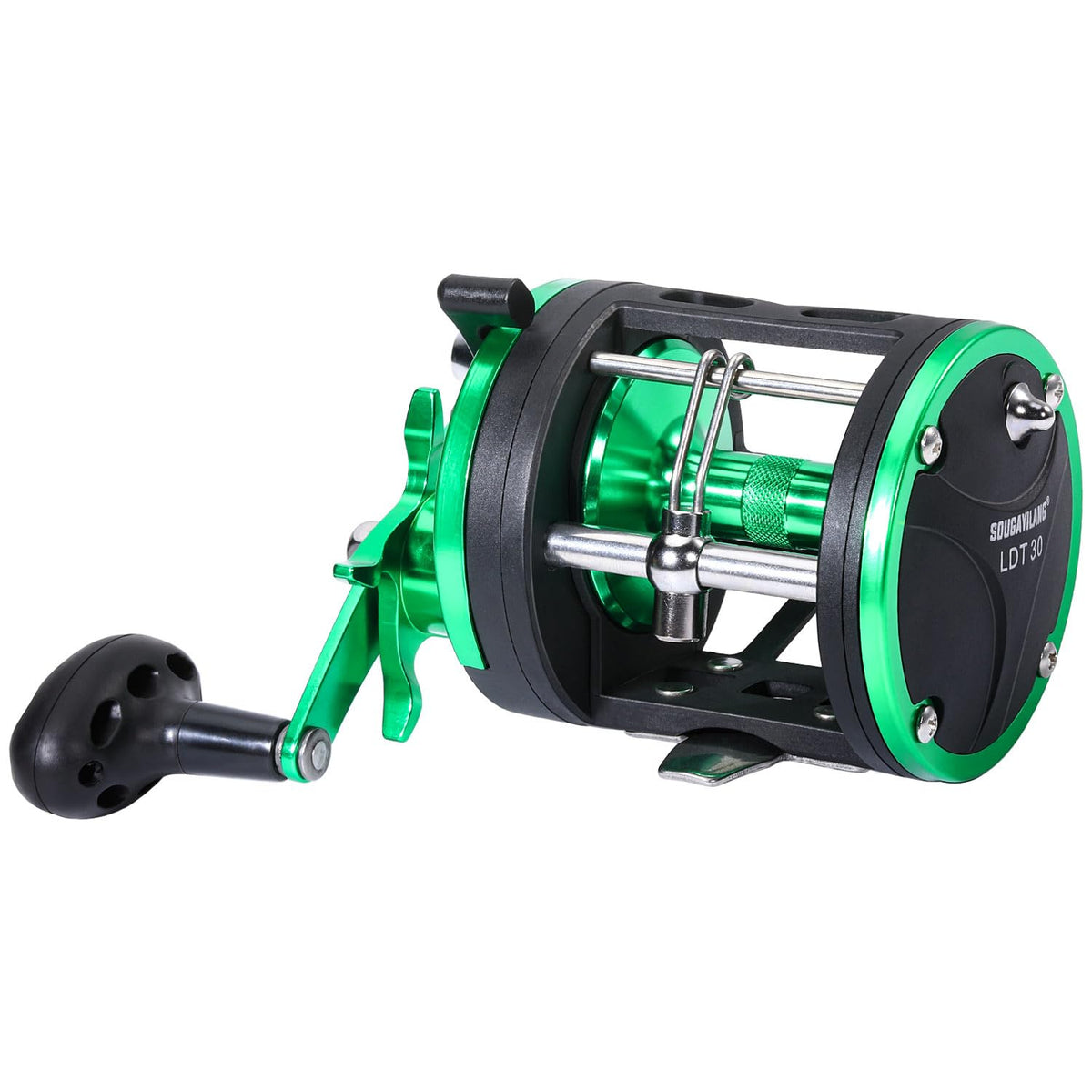 Sougayilang round baitcasting reel with reinforced metal body