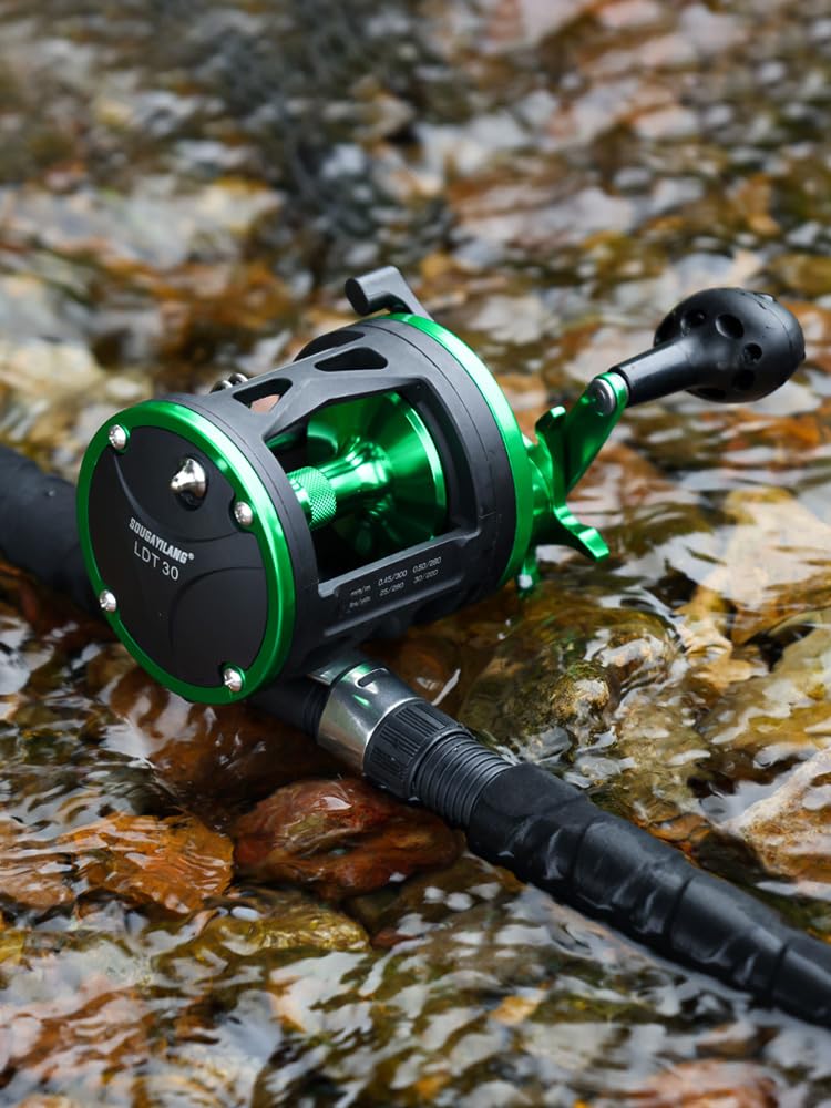 Versatile round baitcasting reel for freshwater and saltwater use