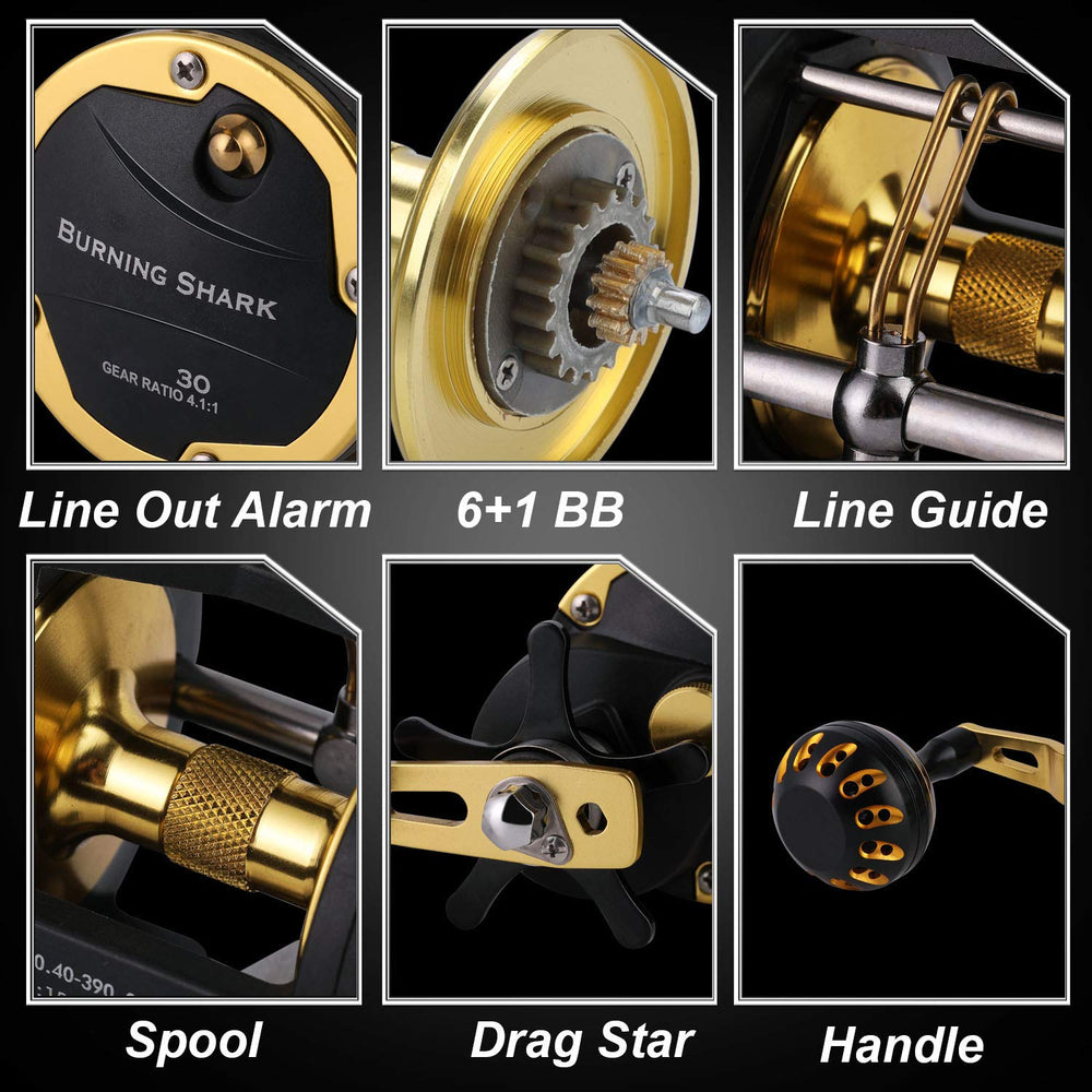 Aluminum frame and spool construction of SHA40-Golden reel