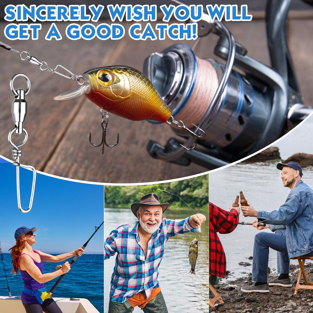 Soulchen 100 Pcs High Strength Fishing Snap Swivels pack front view