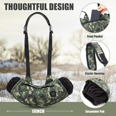 Soulchen camo heated hand-warmer pouch open cuff showing easy heat access