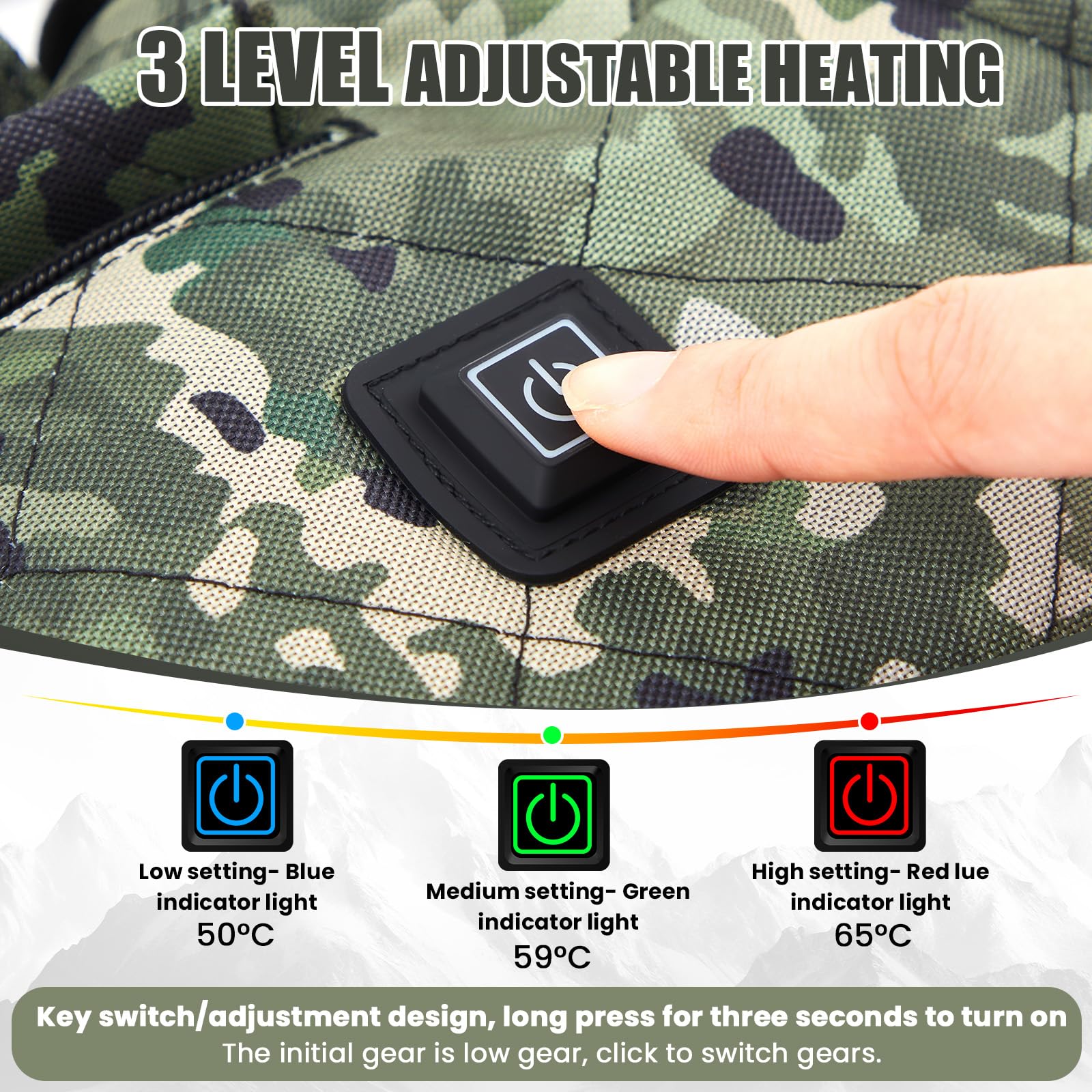 Soulchen camo weather-resistant nylon exterior protects against wind and light rain