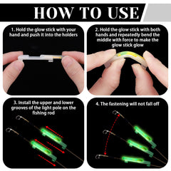 Glow sticks packaged with card slots for easy organization