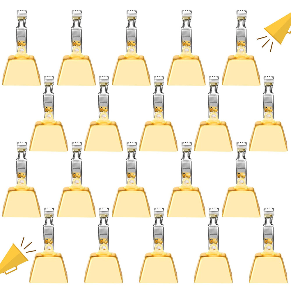 Soulchen 20 piece gold fishing bells with clip-on pole clamps