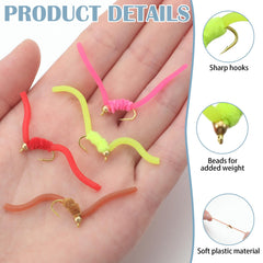 Size 12 trout fly hooks in set for versatile fishing scenarios