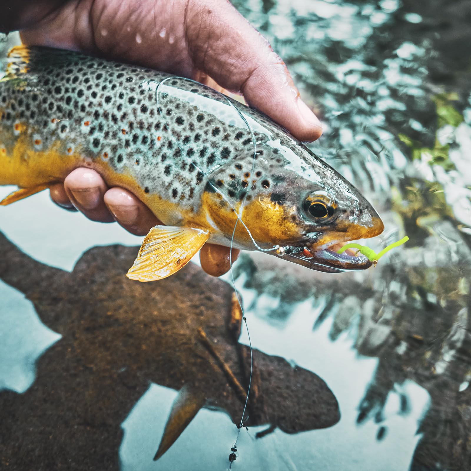 Colorful worm flies suitable for trout and bass fishing
