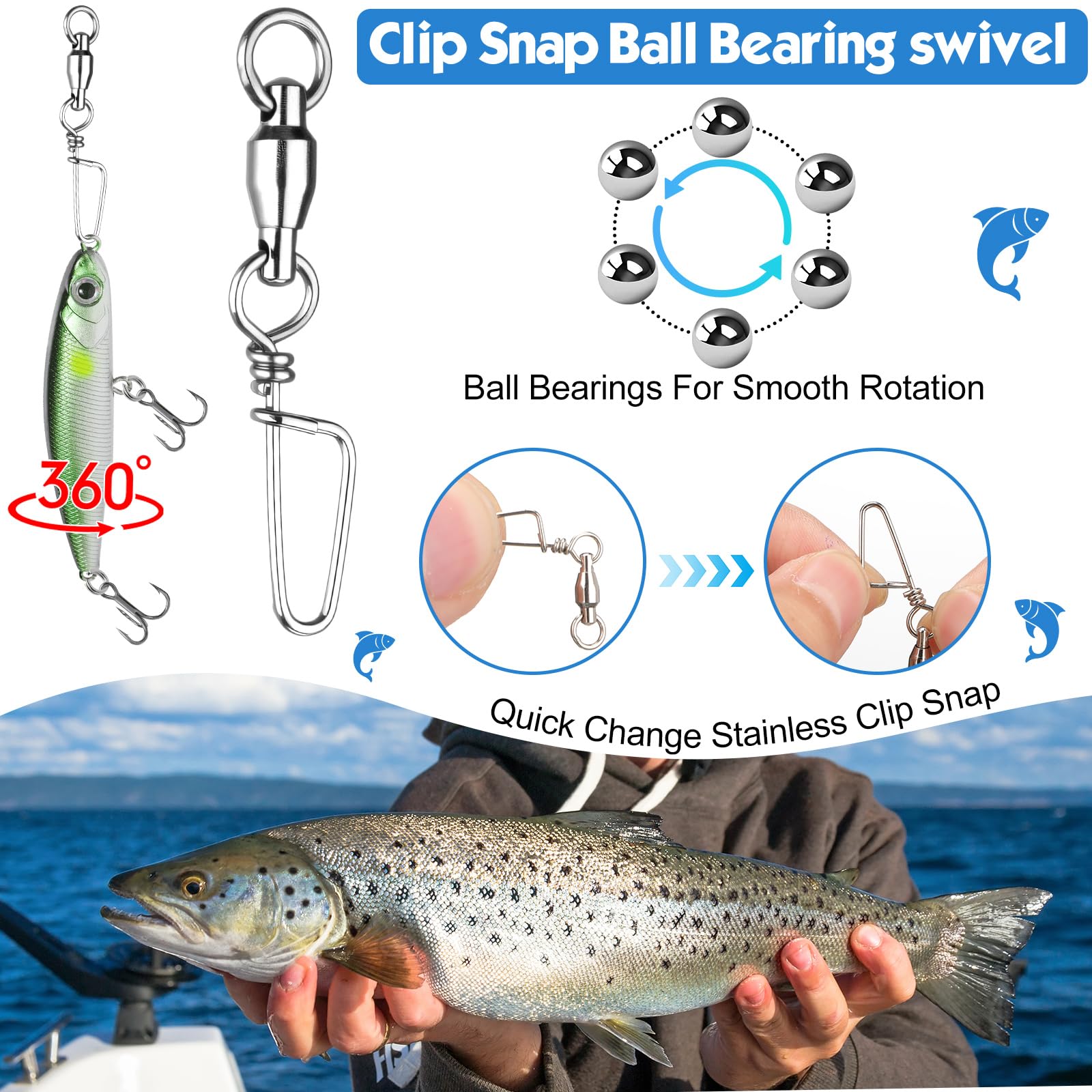 Soulchen Stainless Steel Snap Swivels welded rings close-up