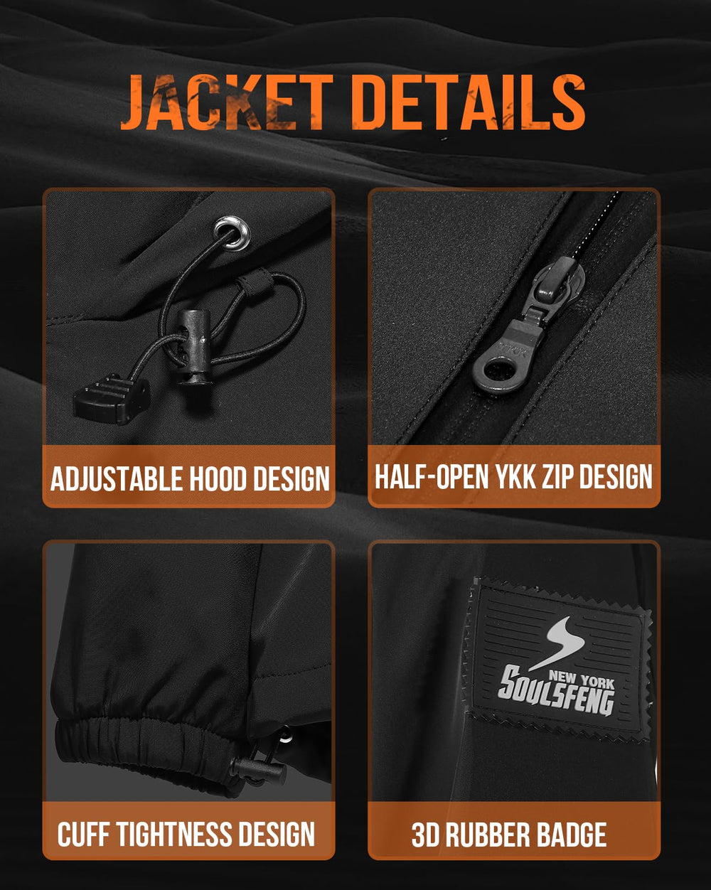 Soulsfeng heated hoodie fleece interior traps heat for all-day coziness.