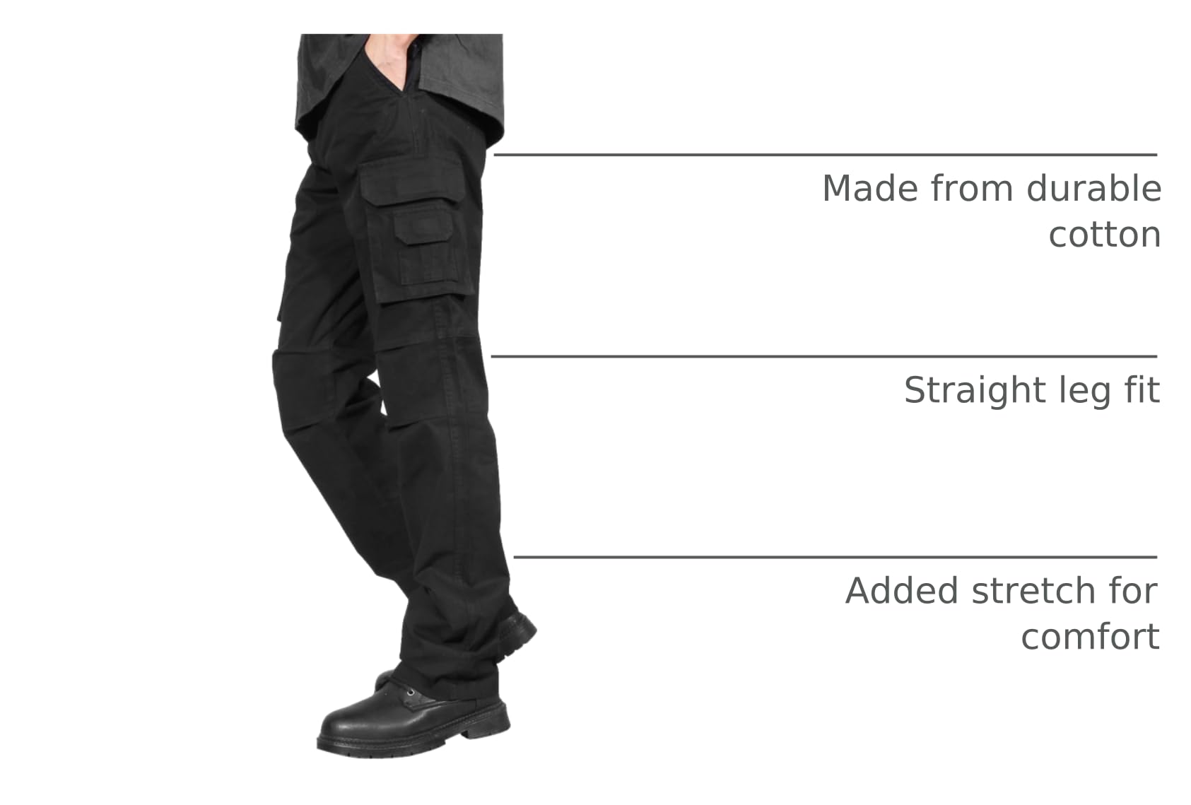 Soulsfeng mens black cargo pants tactical design for durable performance