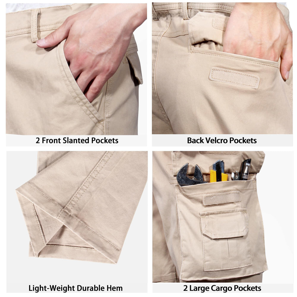 Soulsfeng khaki cargo pants in-use hiking scene showcasing versatility and comfort.
