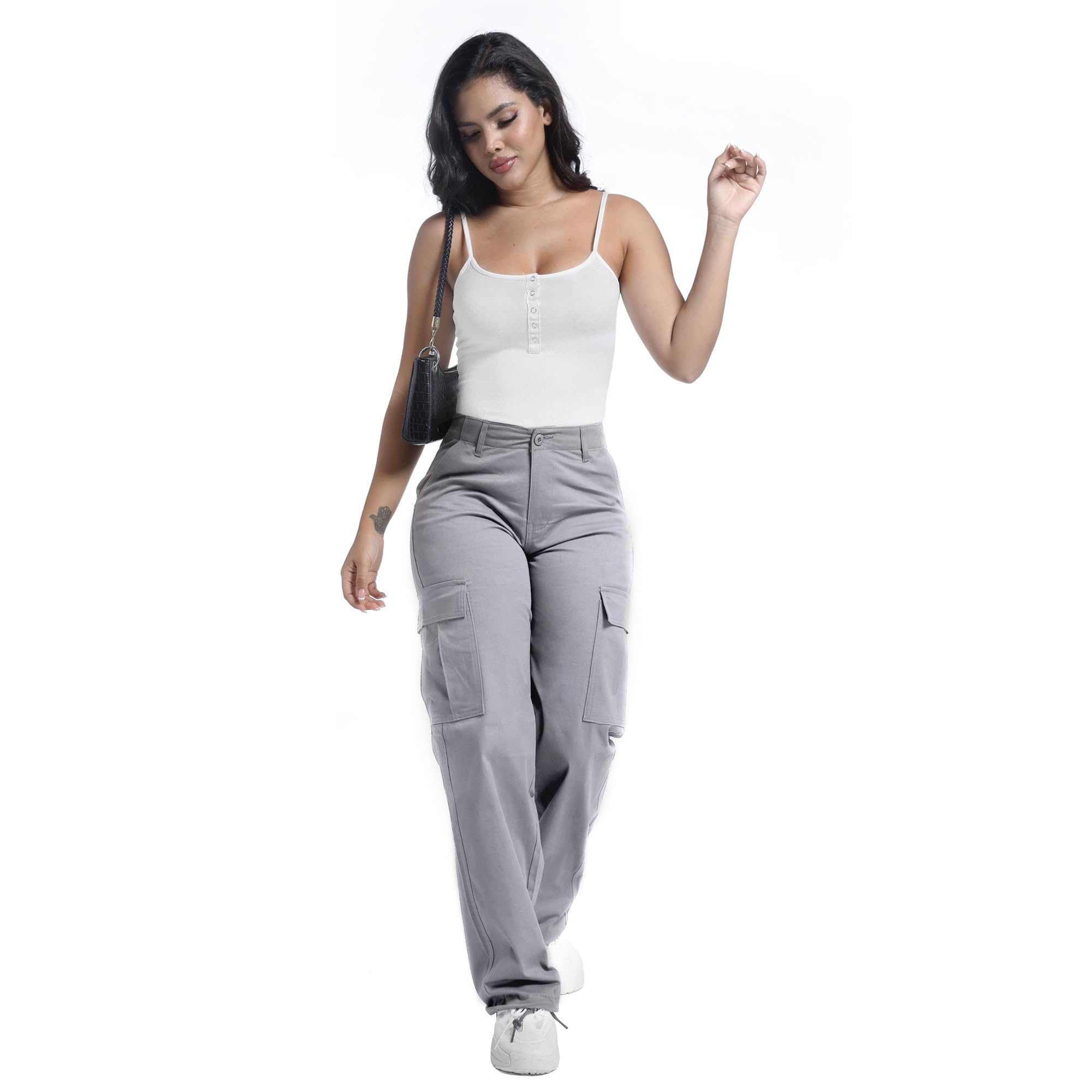 Soulsfeng cargo pants grey reinforced seams highlight durable stitching for active lifestyles.