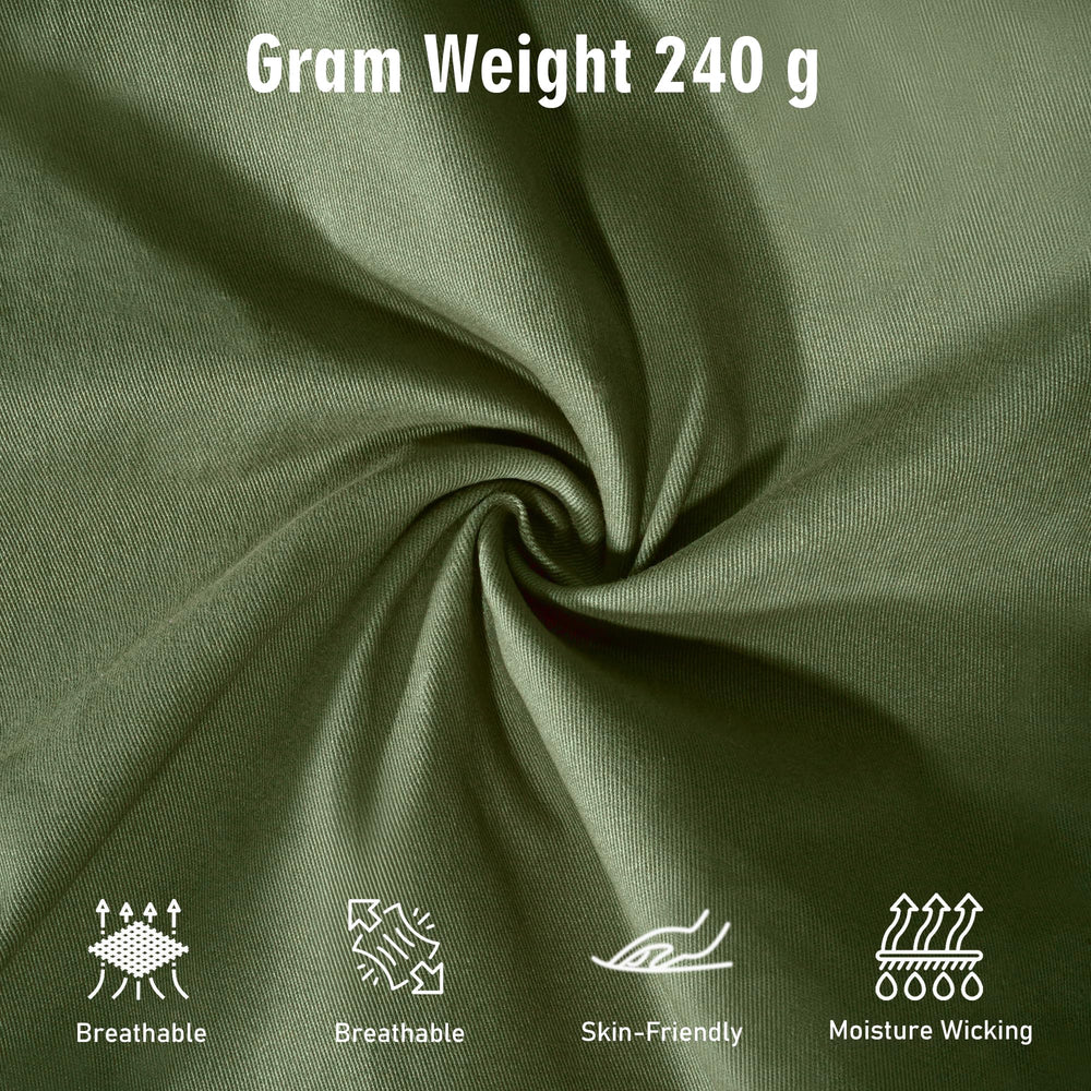 Soulsfeng women's green cargo pants on-trail scene highlighting durable stitching.