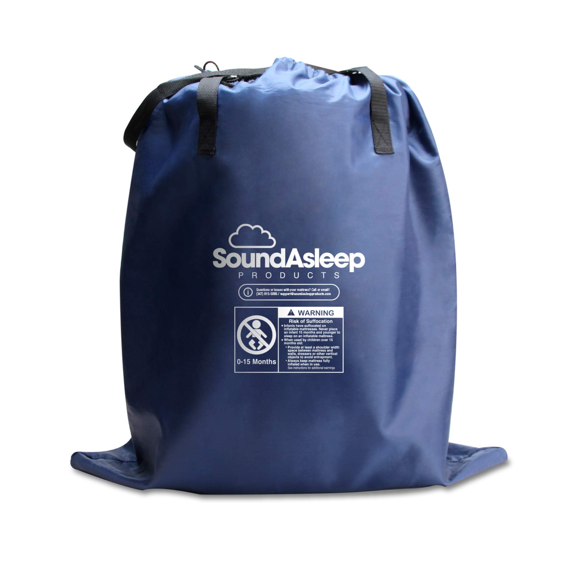 SoundAsleep Camping Series packed mattress beside gear, ready for storage at camp.