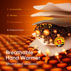 Soupou hand warmers heat-13-hours showing long-lasting warmth in cold weather