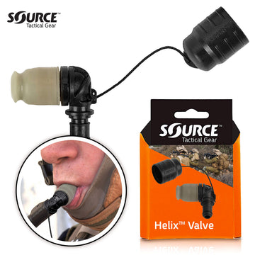 Source high-flow bite valve supports reliable hydration on adventures.