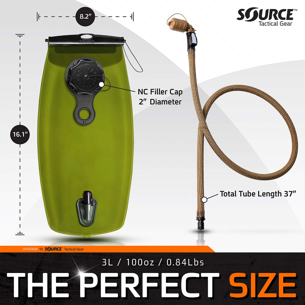 Source Hydration Bladder WXP storm valve high flow for quick sipping.