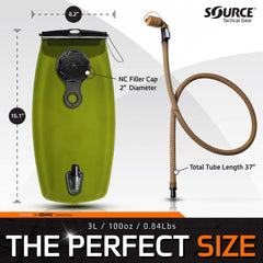 Source Hydration Bladder WXP storm valve high flow for quick sipping.