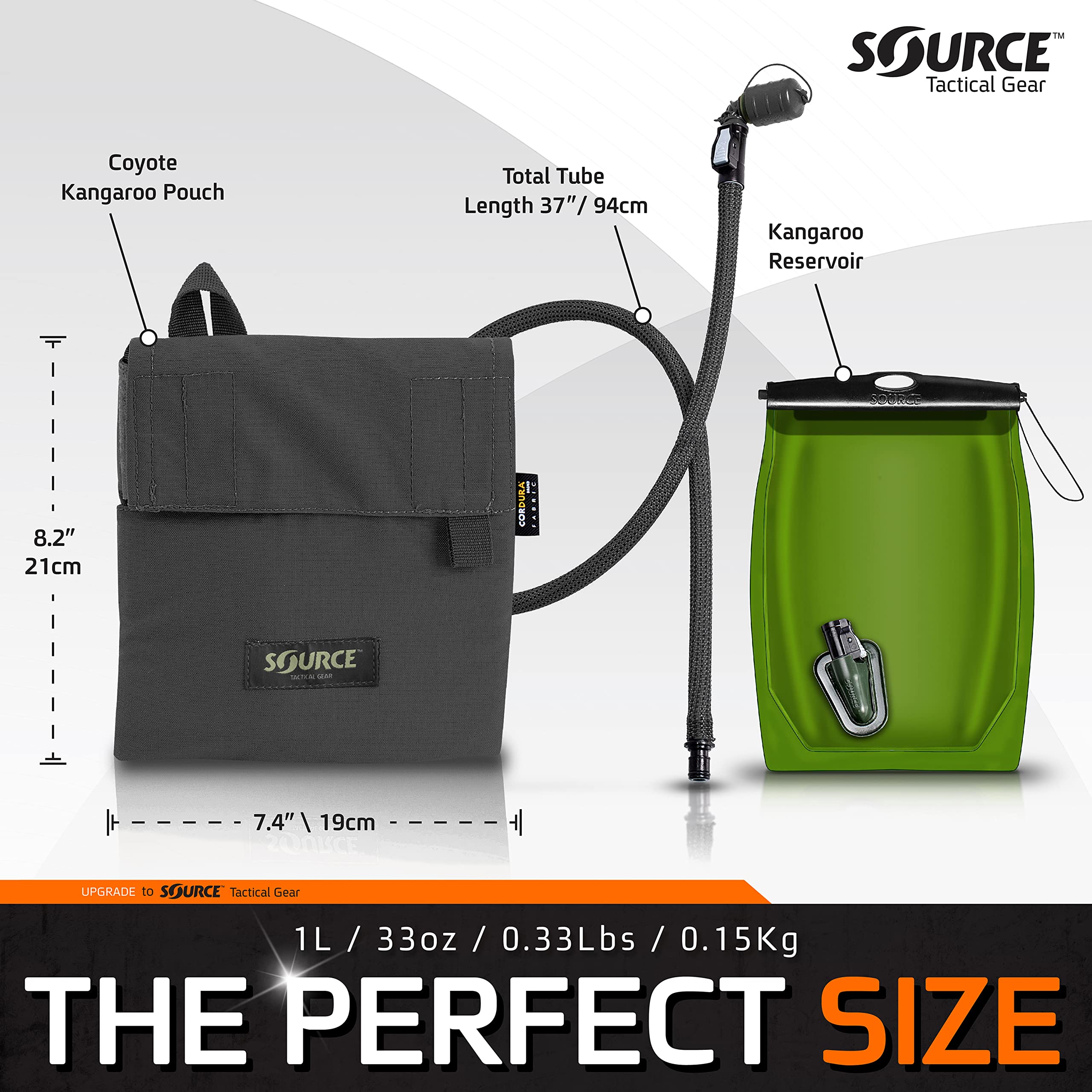 Source hydration pack Widepac 1L bladder with insulated tube keeps water cool during activities.