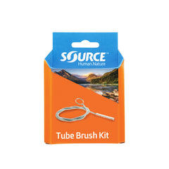 Source hydration tube brush close-up highlights nylon fibers for thorough cleaning