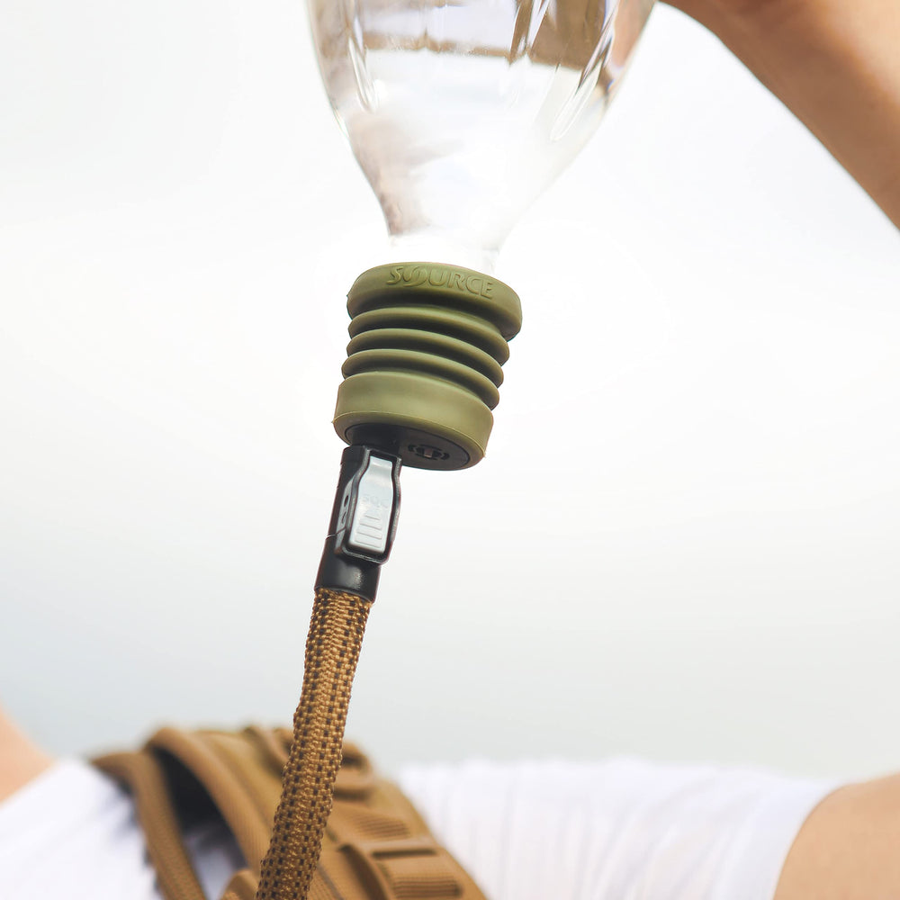 Source Storm Push-Pull valve delivers no-bite, secure drinking on rugged trips.