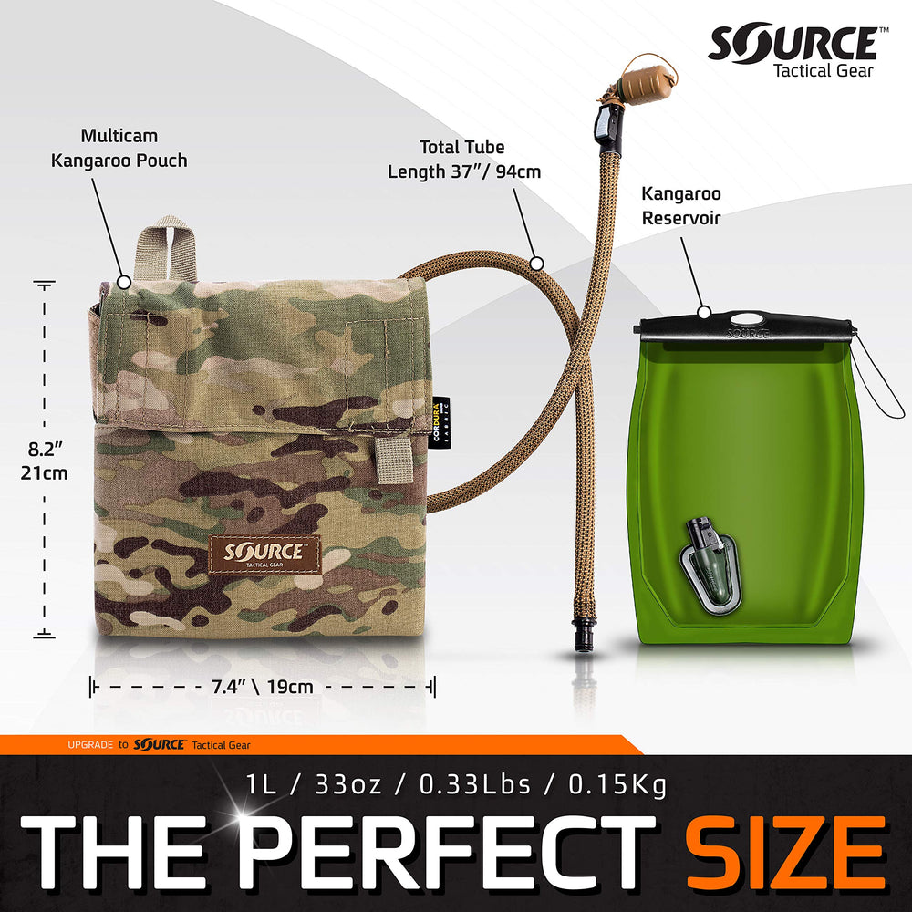 Source Tactical Kangaroo storm push-pull valve with dirt-shield protects the drinking end.