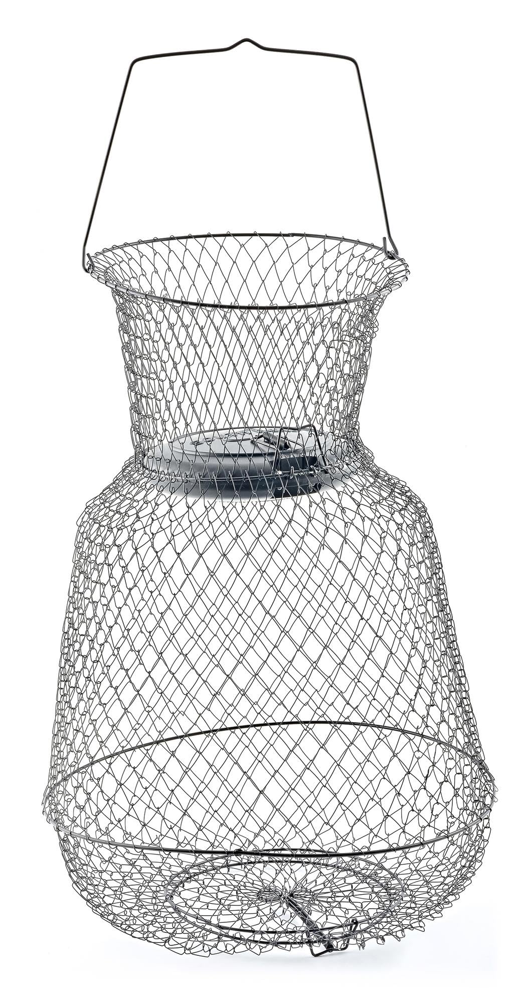 South Bend floating wire fish basket with top door showing sturdy access for quick catches