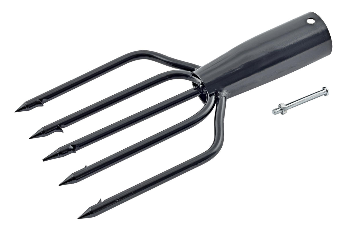 South Bend Frog Spear with 5 tines and tempered steel points for pole mounting.