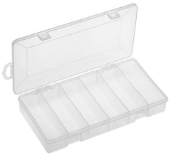 South Bend Maurice UB6 six-compartment tackle box front view with secure latching cover.