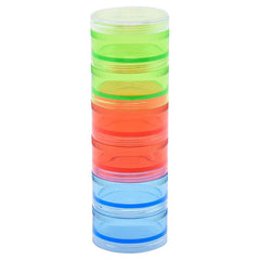 South Bend multi-color screw stack jar keeps tackle organized with color coding for quick access.