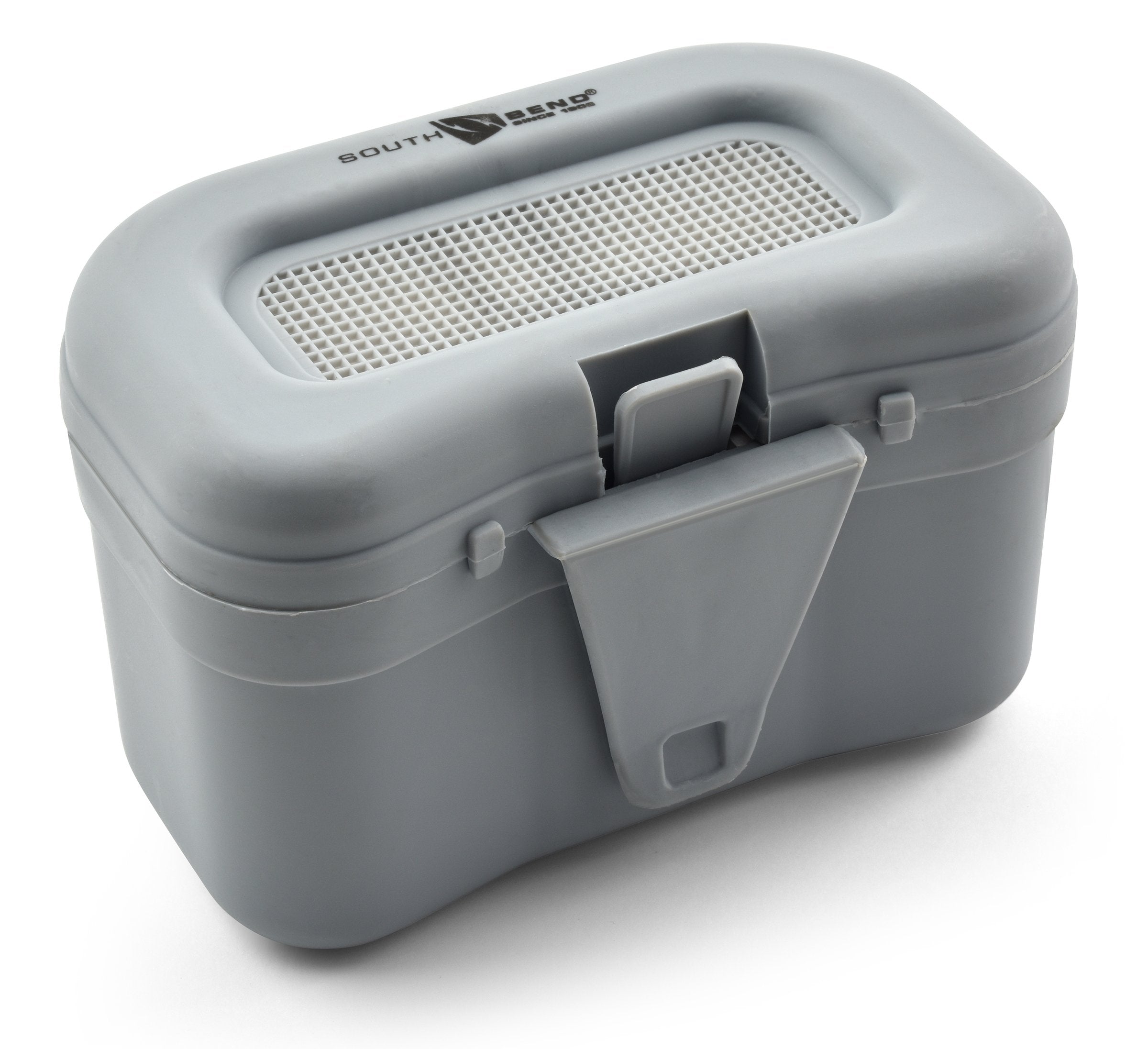 Open lid of SB501DX bait holder showing insulated interior