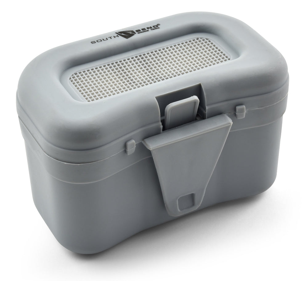 Open lid of SB501DX bait holder showing insulated interior